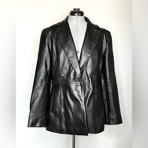 Vintage, Black, 100% Leather JLC New York Jacket, Size L
